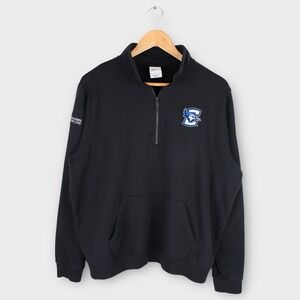 Nike Creighton Bluejays Sweatshirt 1/4 Zip Pullover XL Black Fleece Embroidered